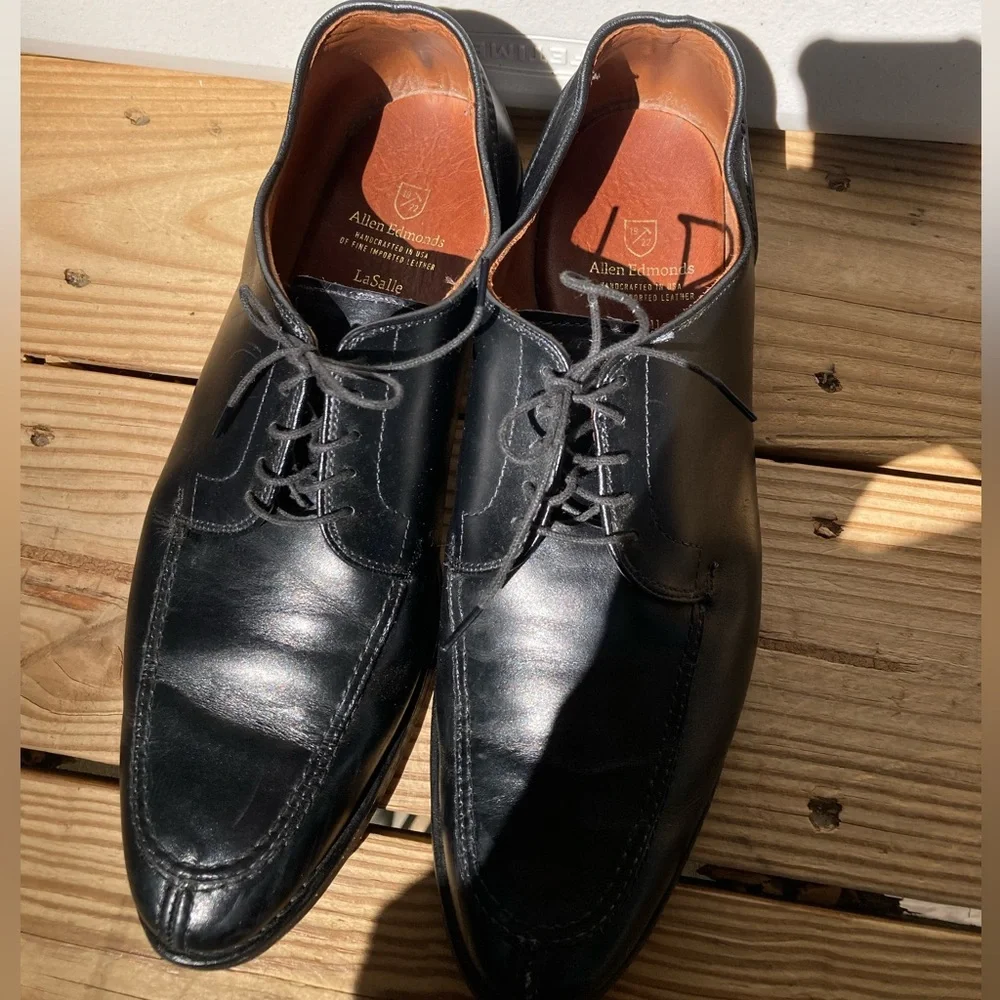 Allen Edmonds Watson Leather Derby Shoes Black Leather Dress Shoes